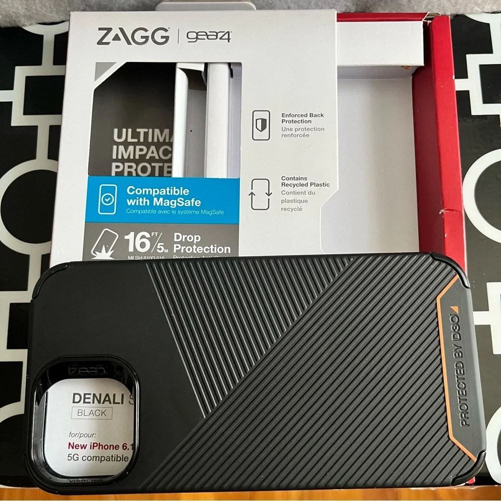 NWT Zagg Denali Snap iPhone 13 Orange/Black Phone Case w/16 ft Drop Protection